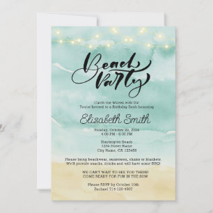 Beach Party Digital Invitation Card