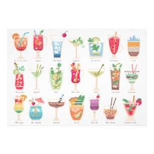 Beach party drinks photo print