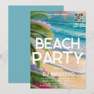 Beach Party Event Bar Tropical Club Flyer  Invitation