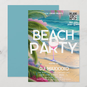 Beach Party Event Bar Tropical Club Flyer  Invitation