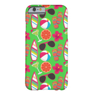 Beach Party Flip Flops Sunglasses Beach Ball Green Barely There iPhone 6 Case