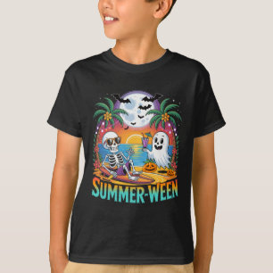 Beach Party Halloween Vibes Summerween Skeleton Gh T-Shirt