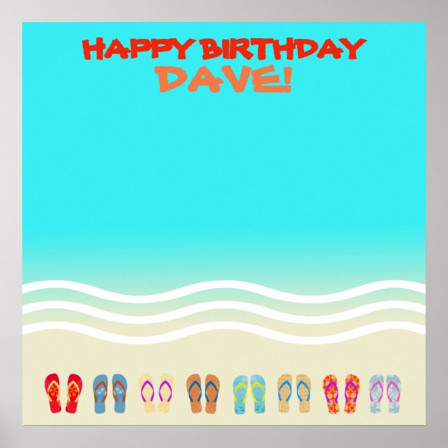 Beach Party Happy Birthday Autograph Poster (Front)