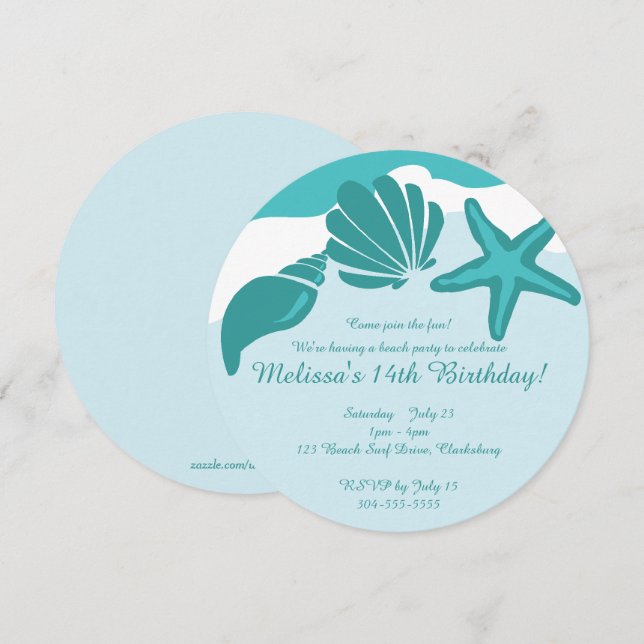 Beach Party Invitation (Front/Back)