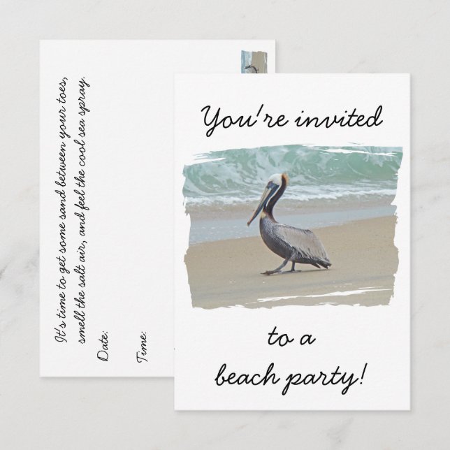 Beach Party Invitation (Front/Back)