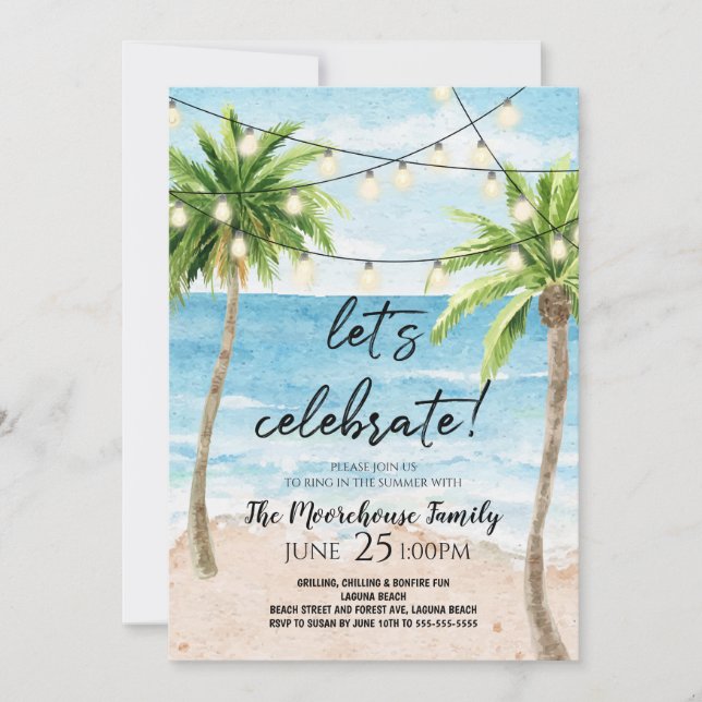 Beach Party Invitation (Front)