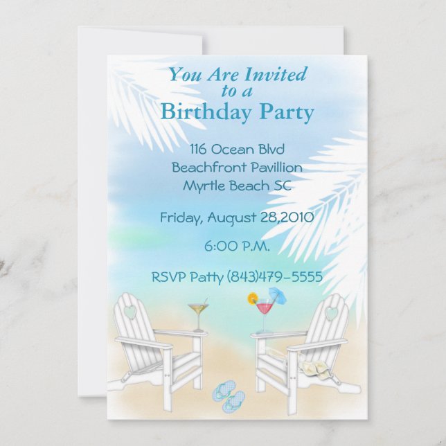 Beach Party Invitation (Front)