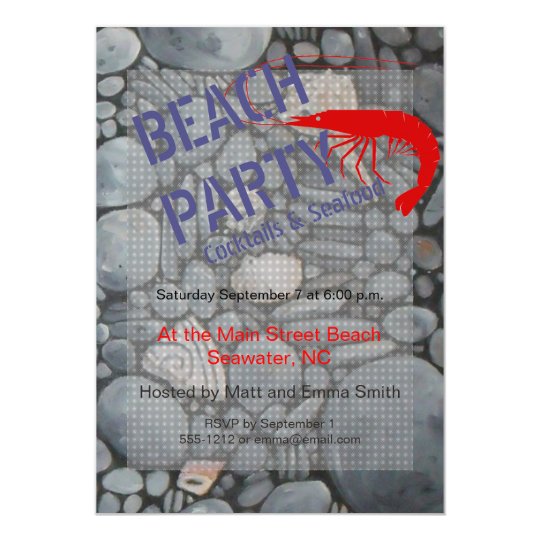 Beach Party Invitation Customisable Template