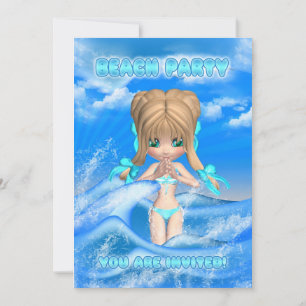 beach party invitation - fun beach party invi
