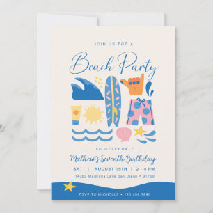 Beach Party Invitation Sun and Surf Party Invite