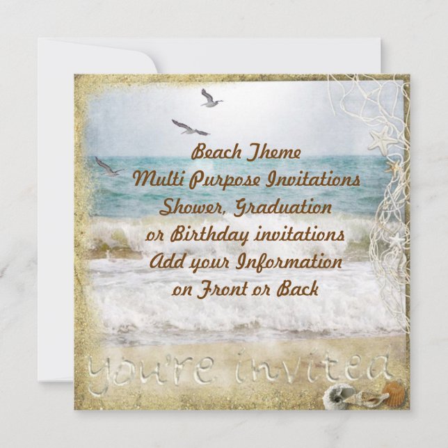 Beach Party Multi purpose Invitation (Front)