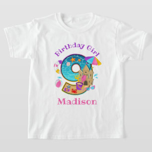 beach party Nineth Birthday shirt swimming