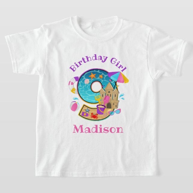 beach party Nineth Birthday shirt swimming (Laydown)