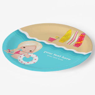 beach party paper plate