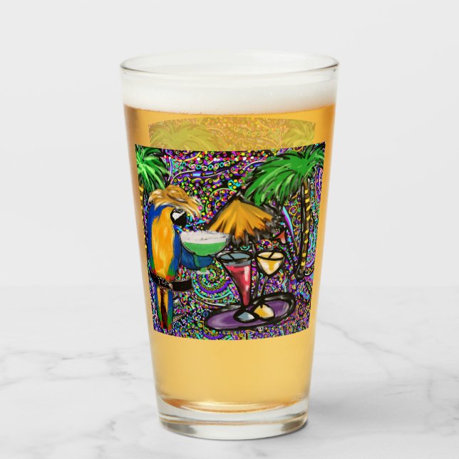 Beach Party Parrot Glass (Back Filled)
