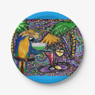 Beach Party Parrot Paper Plate