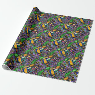 Beach Party Parrot Wrapping Paper