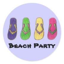 Beach Party Sandals Stickers