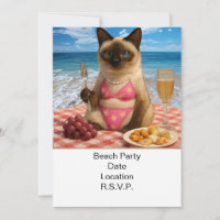 Beach Party Siamese Cat Beach Tropical Summer 