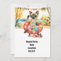 Beach Party Siamese Cat Beach Tropical Summer 