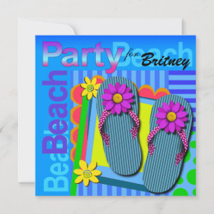 Beach Party - Summer Fun Flip Flops Invitation