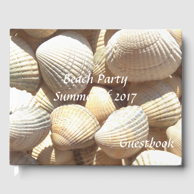 Beach Party Summer of 2017 Tropical Sea Shells Guest Book (Front)