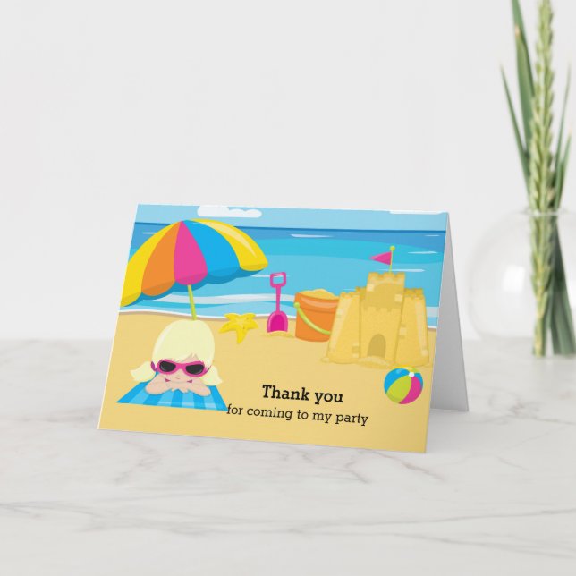 Beach party thank you card (Front)