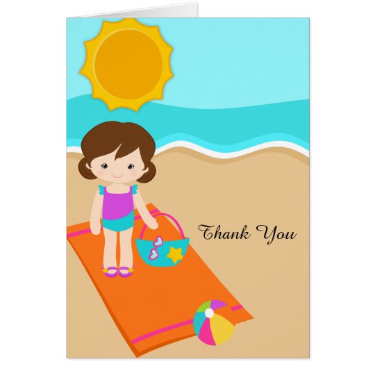 Beach Party Thank You Card
