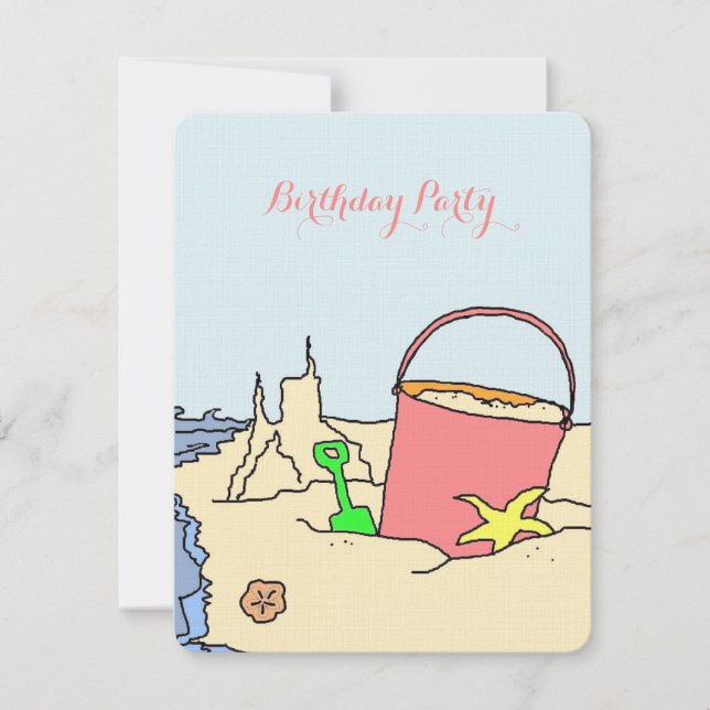 Beach Party Toys Birthday Party Invitation (Front)