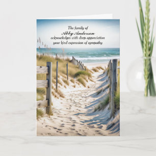 Beach Path In Sand Sympathy Thank You Card