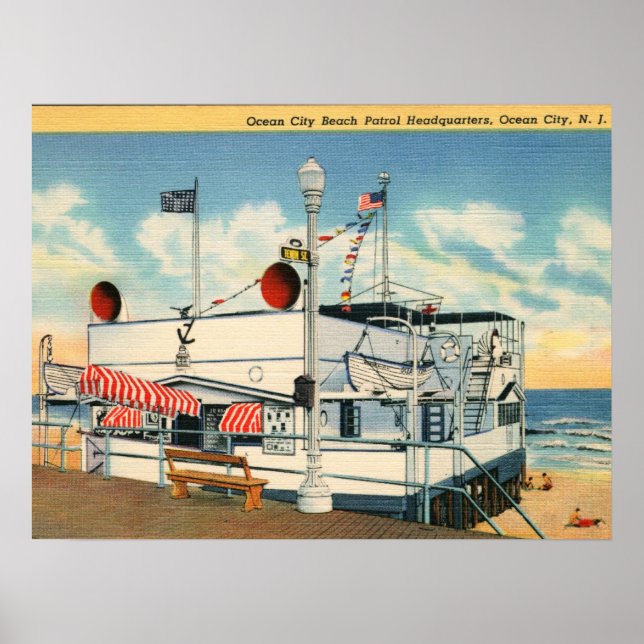 Beach Patrol, Ocean City NJ Vintage Poster (Front)
