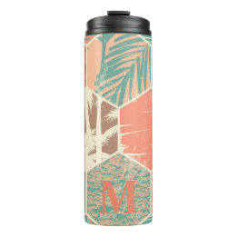Beach Pattern Monogram Thermal Tumbler
