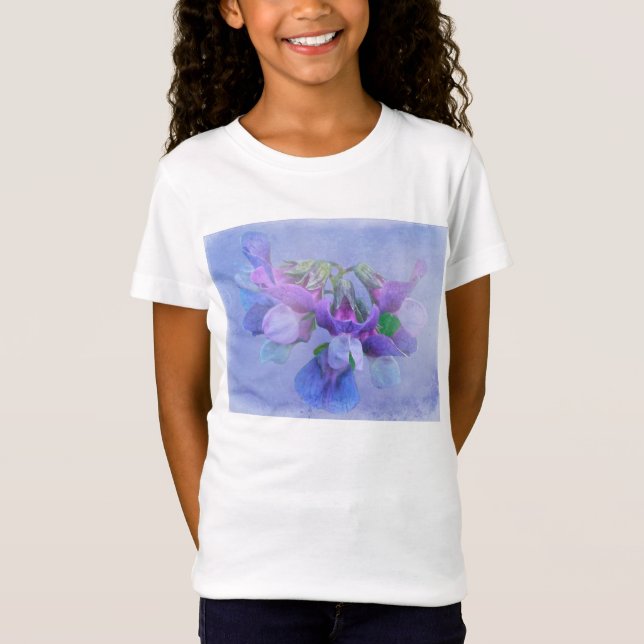 Beach Pea Flowers T-Shirt (Front)