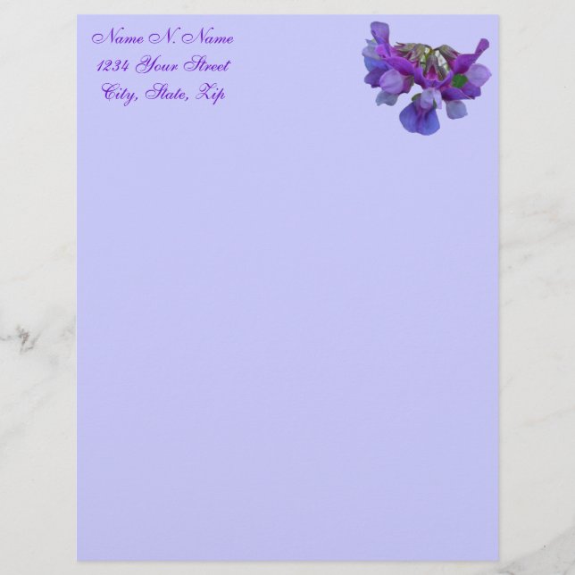 Beach Pea (Lathyrus maritimus) Letterhead (Front)