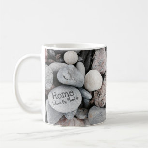 Beach Pebble Nature home is where the heart is Coffee Mug