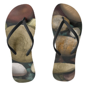 Beach pebbles flip flops