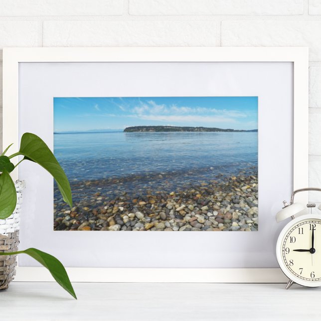 Beach Pebbles Scenic Seascape Poster (In Situ Framed)