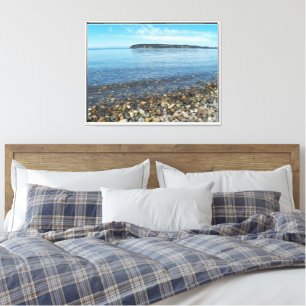Beach Pebbles Seascape Photographic Canvas Print