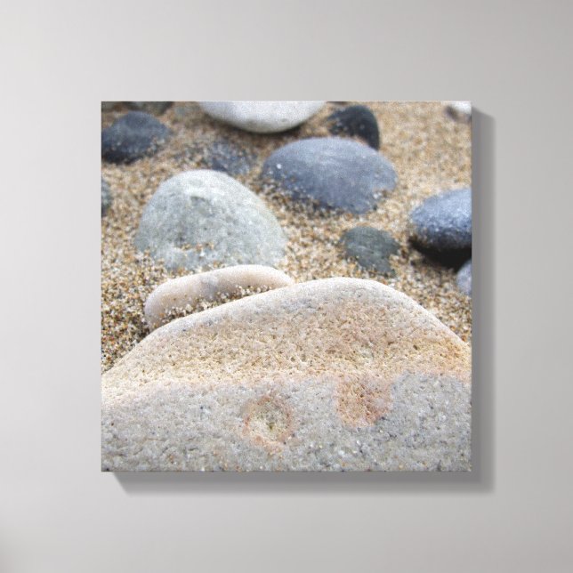 Beach Pebbles Wrapped Canvas Print (Front)