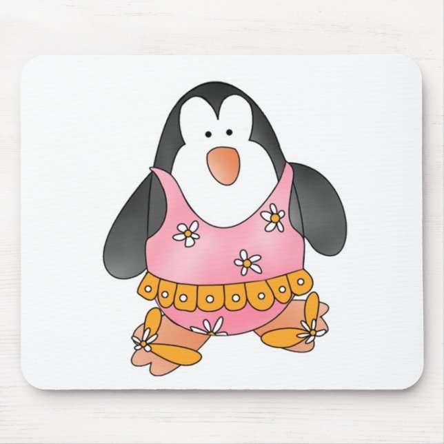 Beach Penguin Mouse Mat (Front)