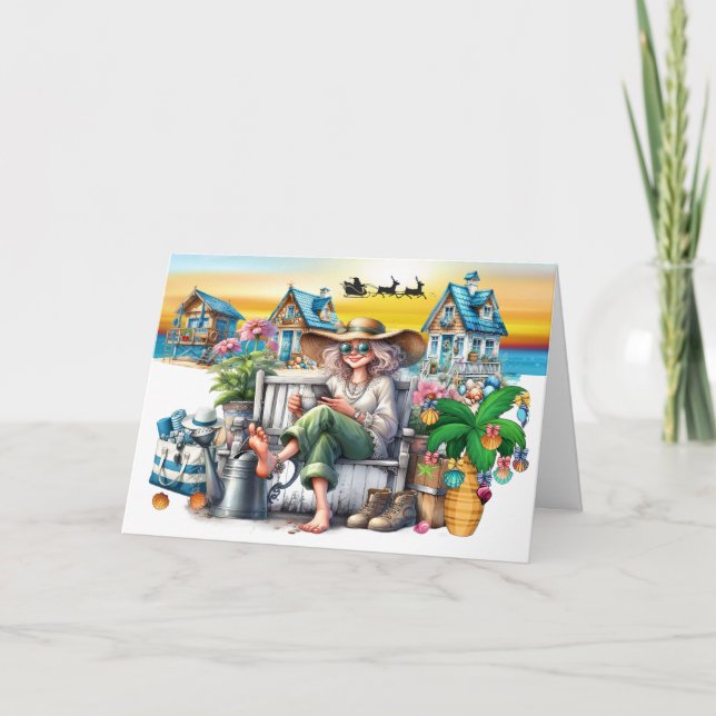 BEACH Personal, Business, Real Estate Christmas Card (Front)