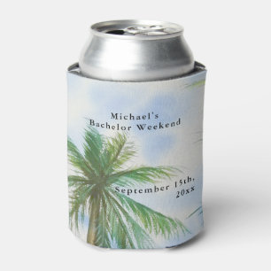 Beach Personalised Can Cooler   Bachelor Weekend