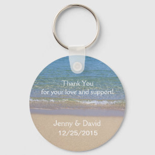 Beach Personalised Key Ring Wedding Favour
