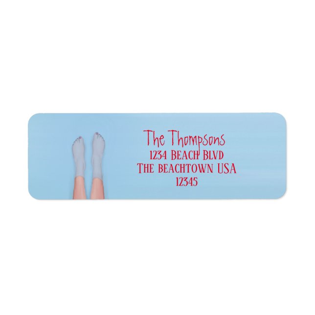 Beach Personalised Mailing Cute Simple Lake Ocean (Front)