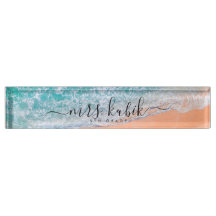 Beach Personalised Teacher Desk Name Plate