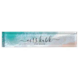 Beach Personalised Teacher Desk Name Plate