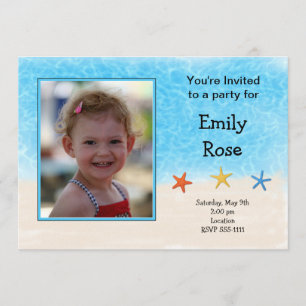 Beach Photo Birthday Invitation (#INV 033)