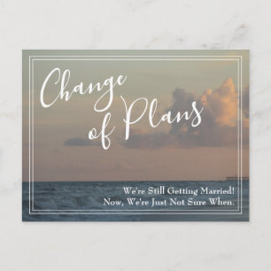 Beach Photo Change of Plans Postponed Wedding Postcard