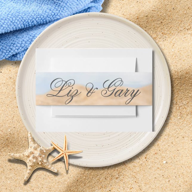 Beach Photo Destination-  Table Number Invitation Belly Band (Creator Uploaded)