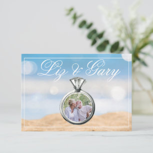 Beach Photo Destination Wedding Thank You Card